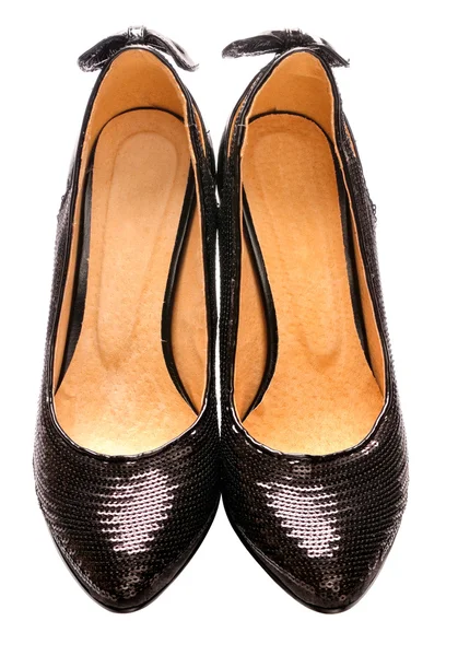 Nové černé ženské boty — Stock fotografie