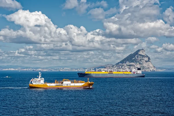 Kapalný plyn tankery v Gibraltaru — Stock fotografie