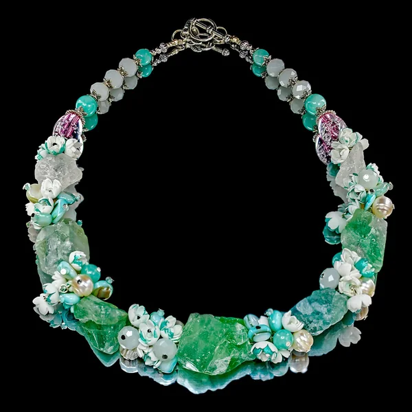 Close-up view to handmade necklace — Stock Photo, Image