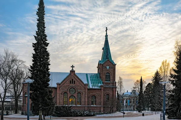 Jyväskylä město kostel v zimní den — Stock fotografie