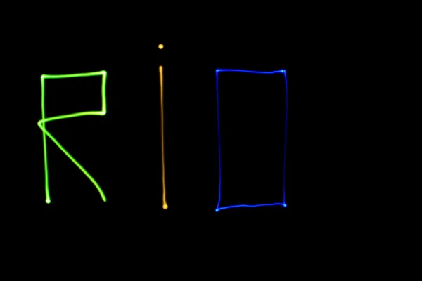 Gekleurde inscriptie "Rio" — Stockfoto