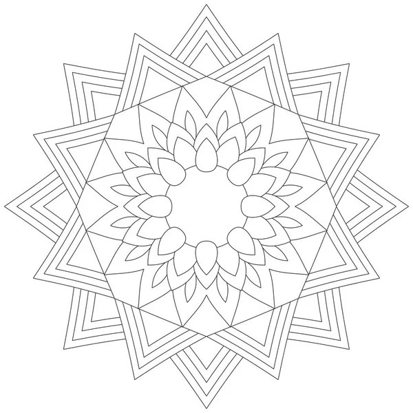 Yaprak Çiçeği Renklendirme Mandala Sanat Basit Grafik Şekli Vektör Çiçek Çiçek Özgün Vinç Dekoratif Elementler Şablonu İslam Arap Mistik Dini Lotus