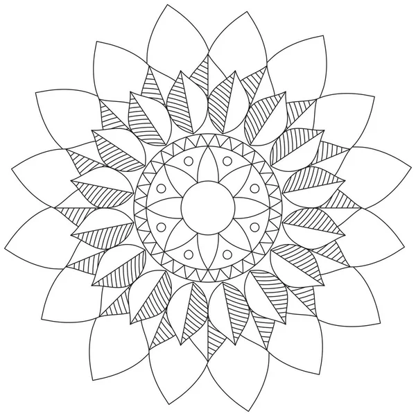 Mandala Vector Leaf Flower Colloring Art Simple Graphic Form Floral — стоковий вектор