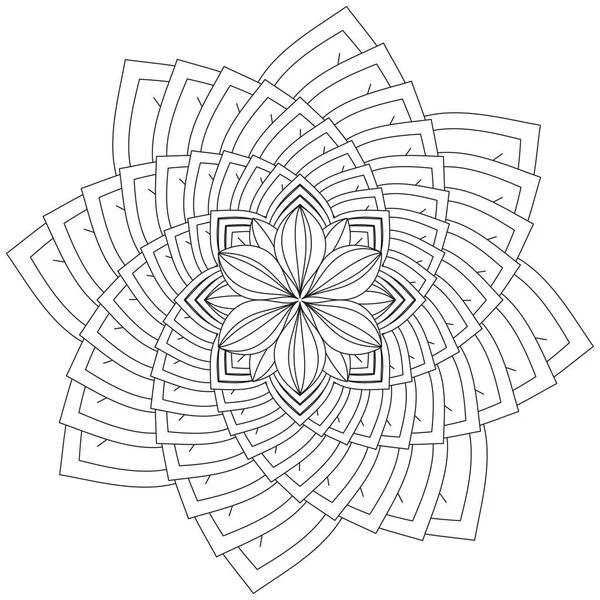 Mandala Vektor Blatt Blume Färbung Kunst Einfache Graphische Form Floral — Stockvektor