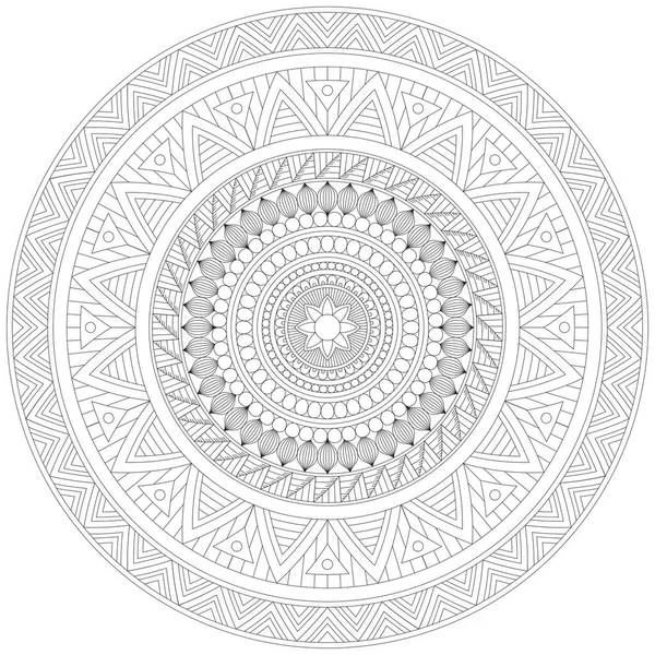 Mandala Vector Leaf Flower Coloring Art Simple Graphic Shape Floral — Image vectorielle