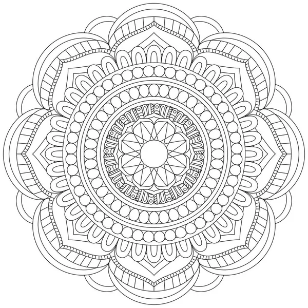 Mandala Vektor List Květina Omalovánky Umění Jednoduchý Grafický Tvar Květinový — Stockový vektor