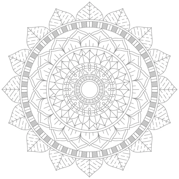 Mandala Vektor Blomma Färg Konst Enkel Grafisk Form Blomma Oriental — Stock vektor