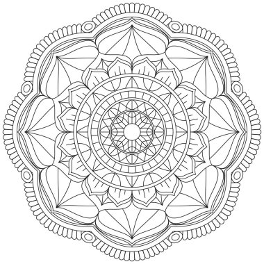 Mandala Vektörü Yaprak Yaprağı Taç Renk Sanatı Basit Grafiksel Şekil Çiçek Özgün Özgün Özgün Özellikler İslam İslam Hint Mistik Dini Nilüfer Yazdırma Sanatı Kumaş Tekstil Sembolü