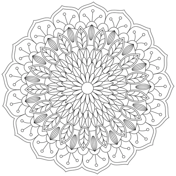 Mandala Vektor Blomma Färg Konst Enkel Grafisk Form Blomma Oriental — Stock vektor