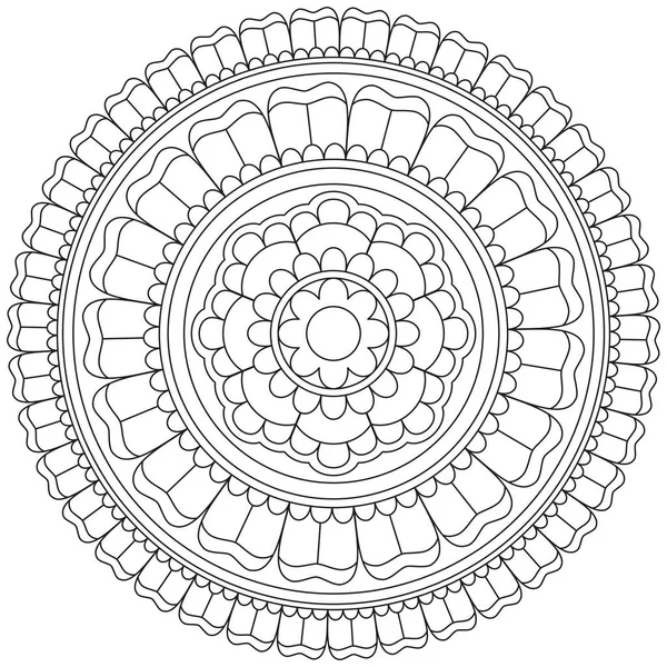 Мандала Векторный Лист Цветочные Раскраски Искусство Простой Графический Цветочный Восточный — стоковый вектор