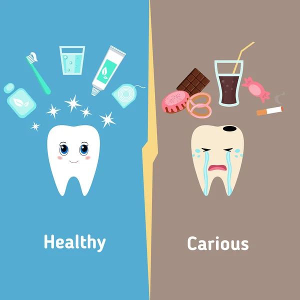 Limpieza de dientes. Ilustración vectorial . — Archivo Imágenes Vectoriales