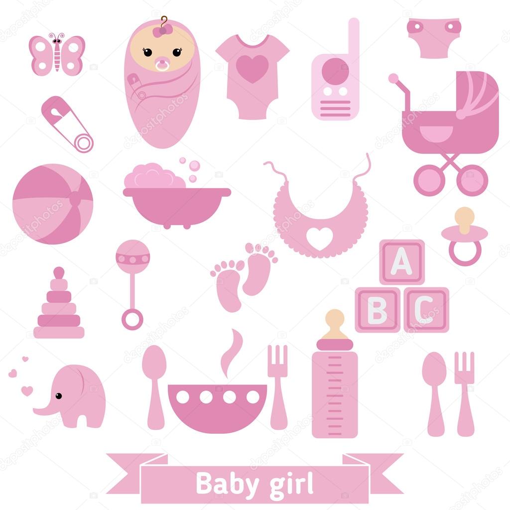 Newborn Baby Icons Set Stock Vector C Ninamunha