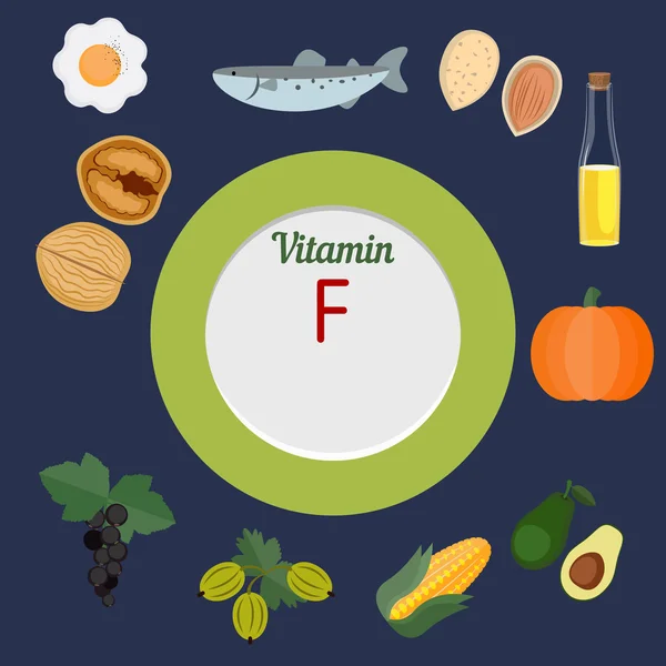 Infográfico de vitamina F —  Vetores de Stock