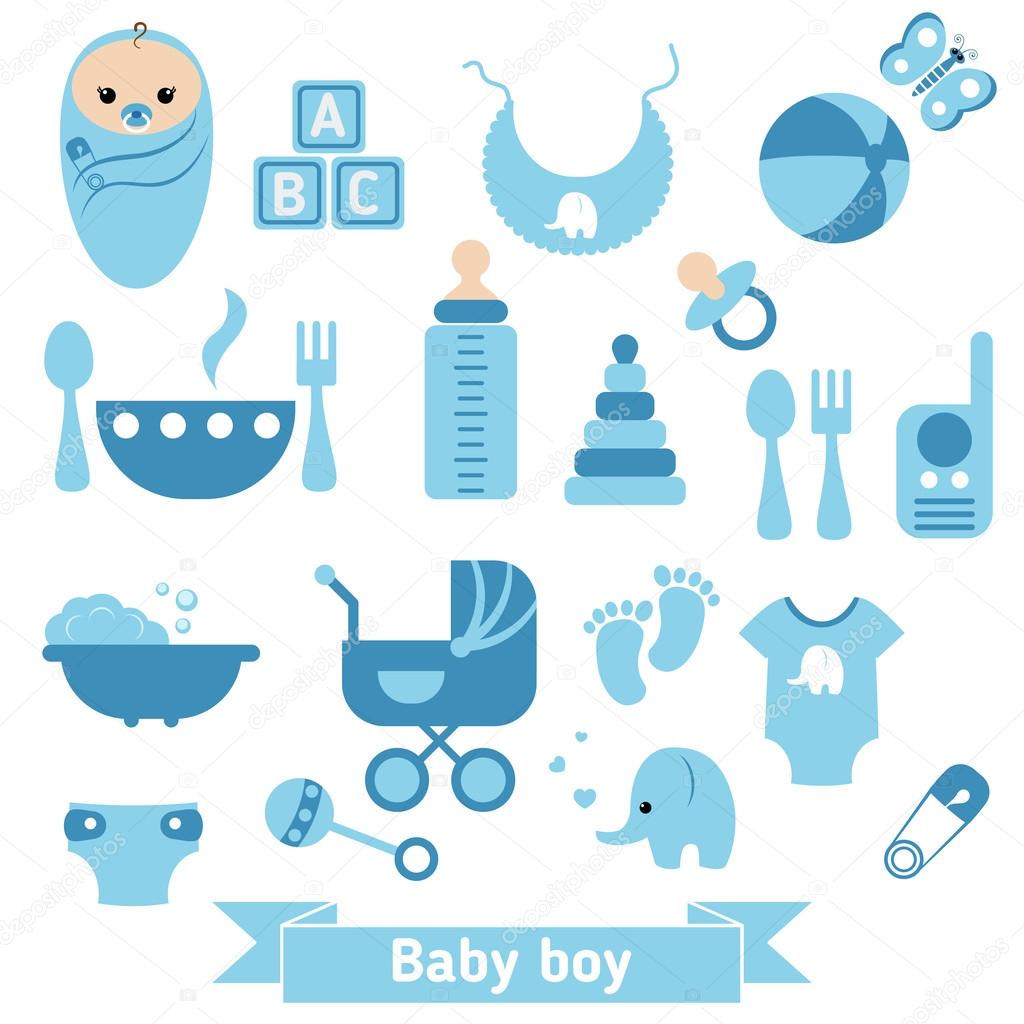 Newborn Baby Icons Set Stock Vector C Ninamunha