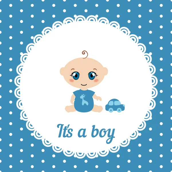 Linda tarjeta de bebé niño — Vector de stock