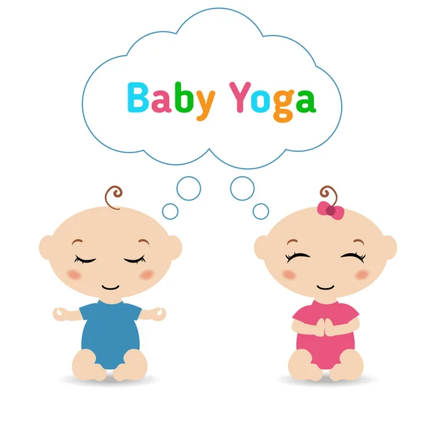 Bambino backgroun yoga — Vettoriale Stock