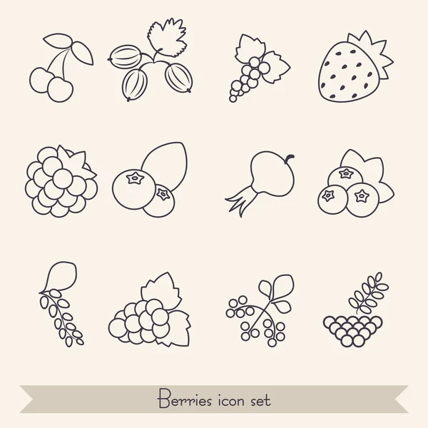 Set of berries icons — Stock Vector