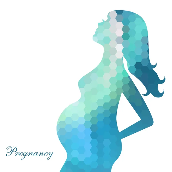 Έγκυος γυναίκα εικόνα - απομονωθεί σε λευκό φόντο — Διανυσματικό Αρχείο