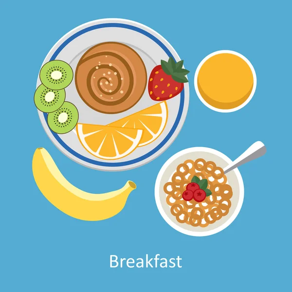 Begrepp för frukost tid. — Stock vektor