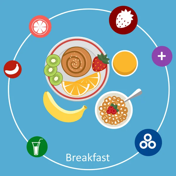 Concepts pour l'heure du petit déjeuner . — Image vectorielle