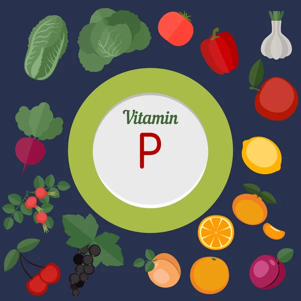 Infographie de la vitamine P — Image vectorielle