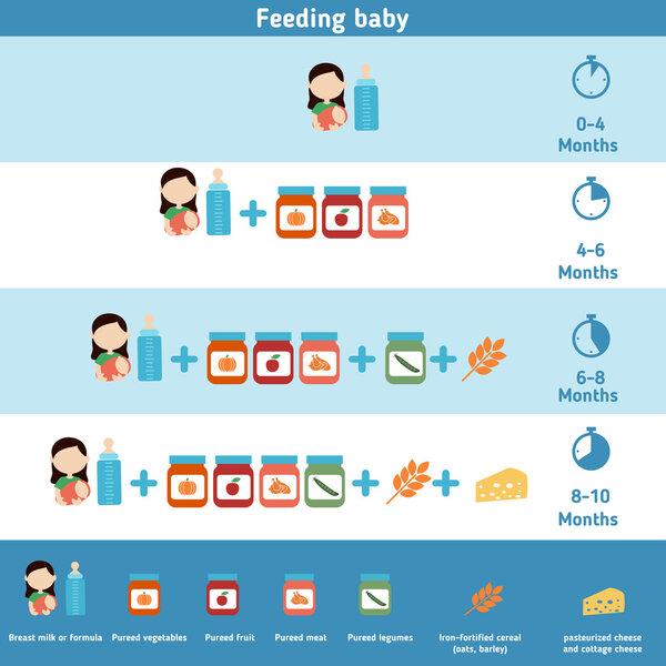 Feeding baby infographics