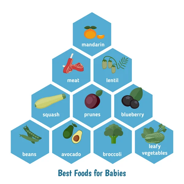 Meilleurs aliments pour bébés . — Image vectorielle