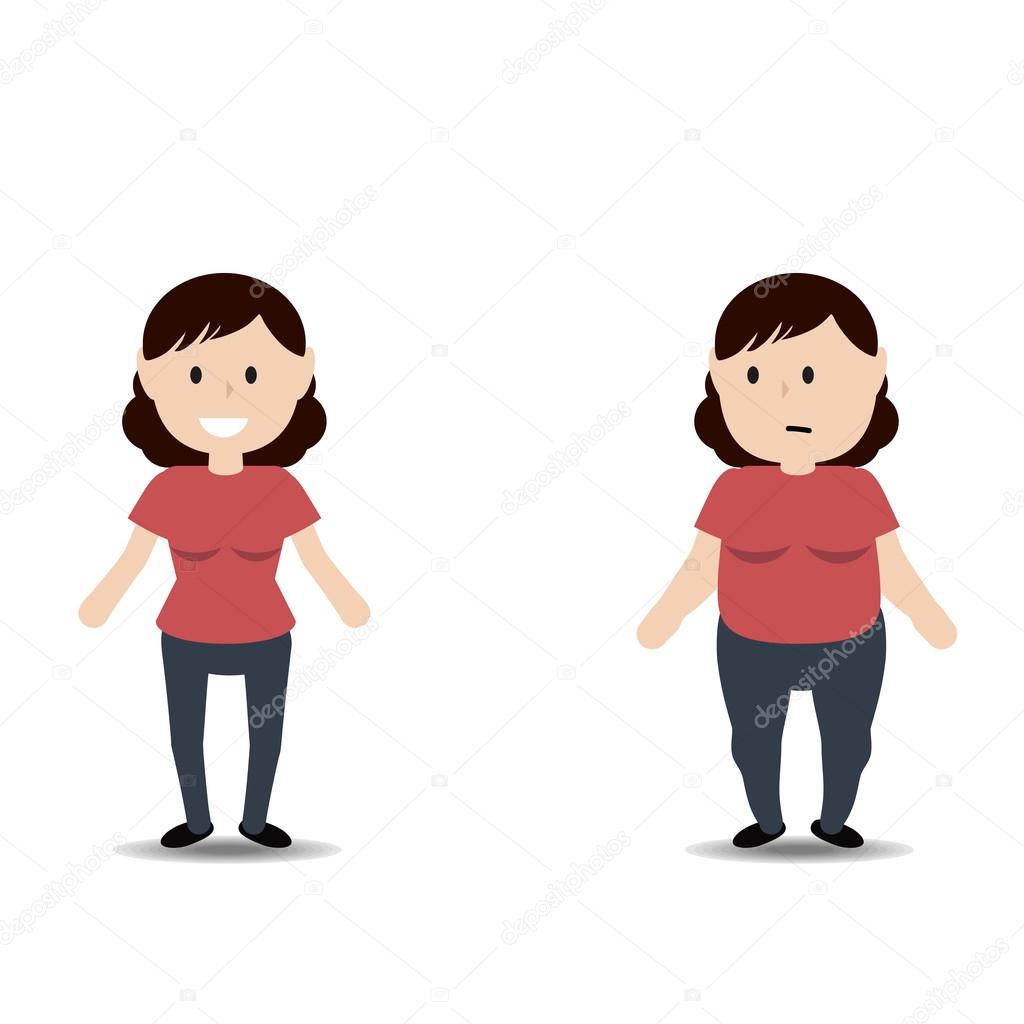 Fat and thin woman. Stock Vector Image by ©NinaMunha #108849230 Fat and thin woman. Stock Vector Image by ©NinaMunha #108849230