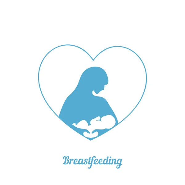 母乳で育てるシンボルのイラスト — ストックベクタ