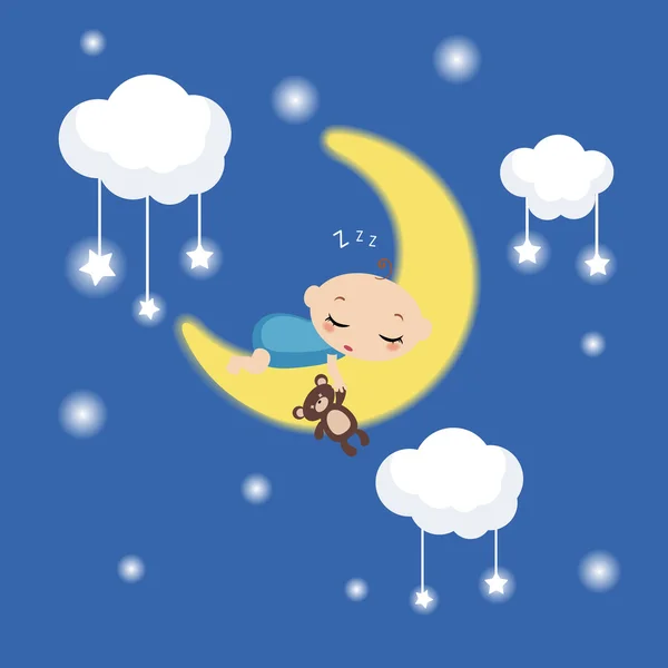 Ilustración del bebé dormido — Vector de stock