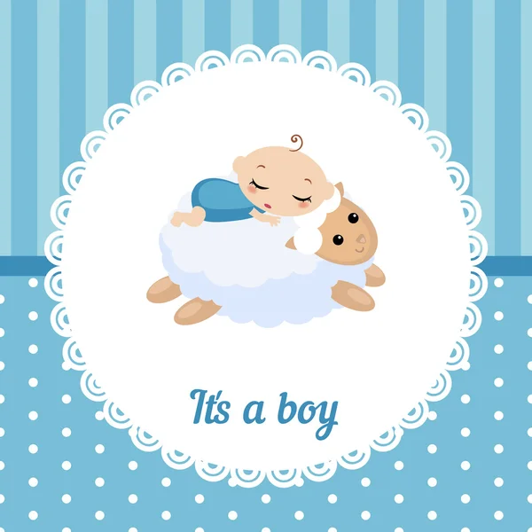 Cute baby boy card. — Stock Vector