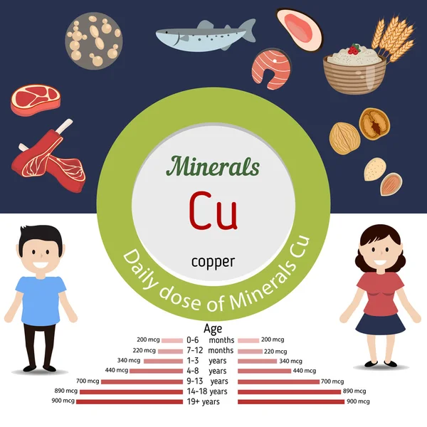 Mineraller Cu Infographic — Stok Vektör