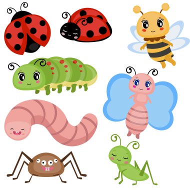 Set komik böcekler.