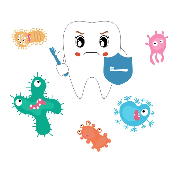 Ilustración de limpieza dental — Archivo Imágenes Vectoriales