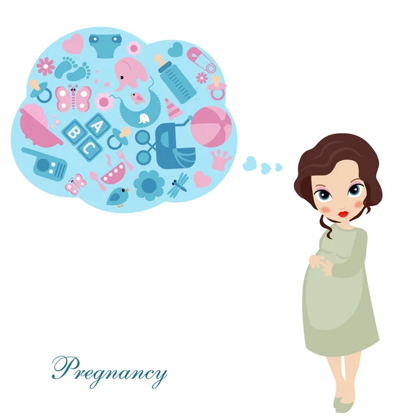 Illustration de la femme enceinte — Image vectorielle