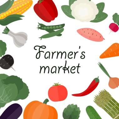 Çiftçiler yiyecek tasarım şablonu.