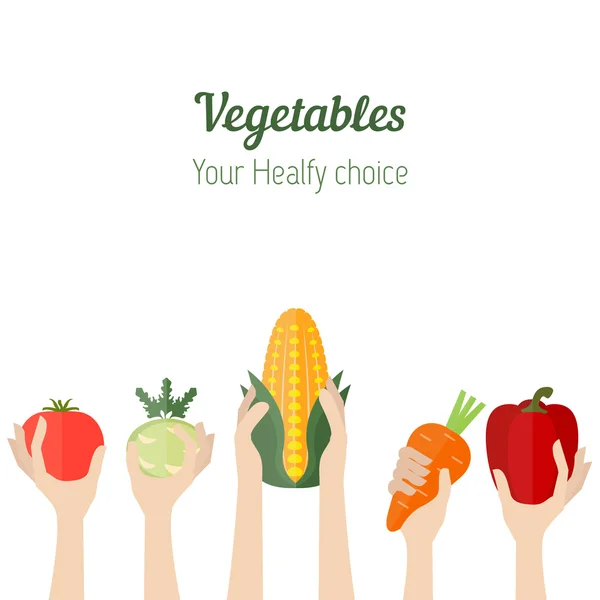 Achtergrond met diverse groenten — Stockvector