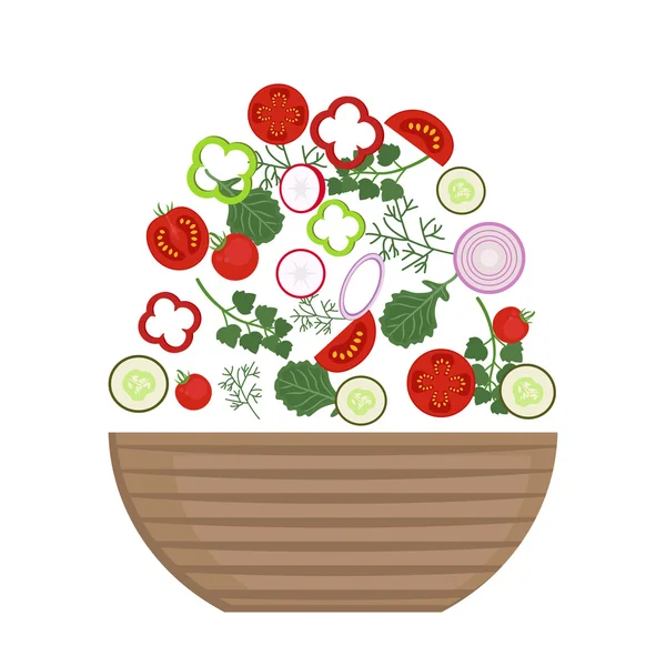 Assiette de salade fraîche — Image vectorielle