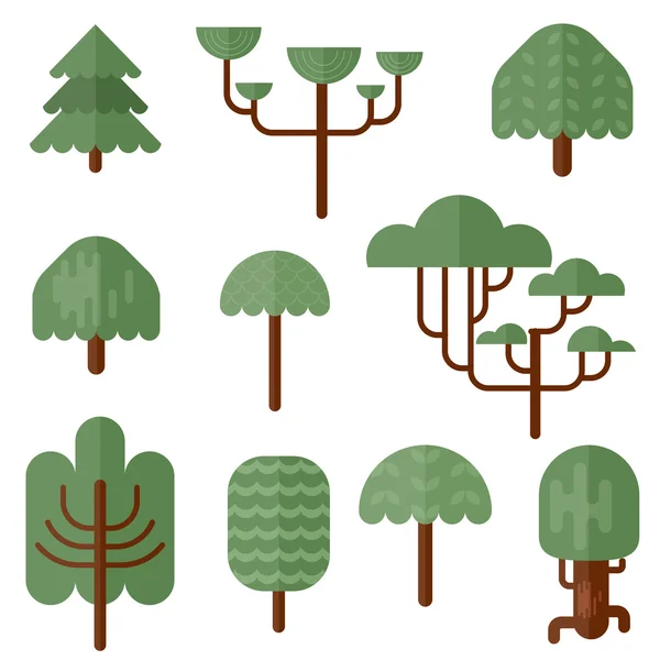 Trees and bushes — Stock Vector