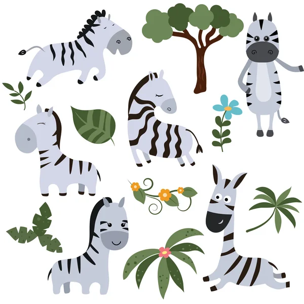 Lustige Zebras — Stockvektor