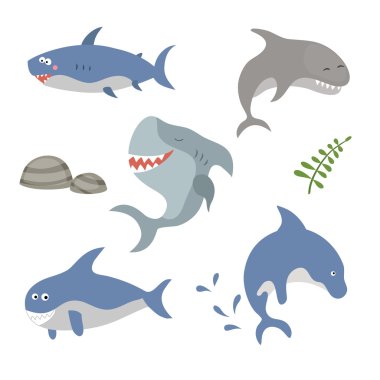 Set komik köpekbalıkları