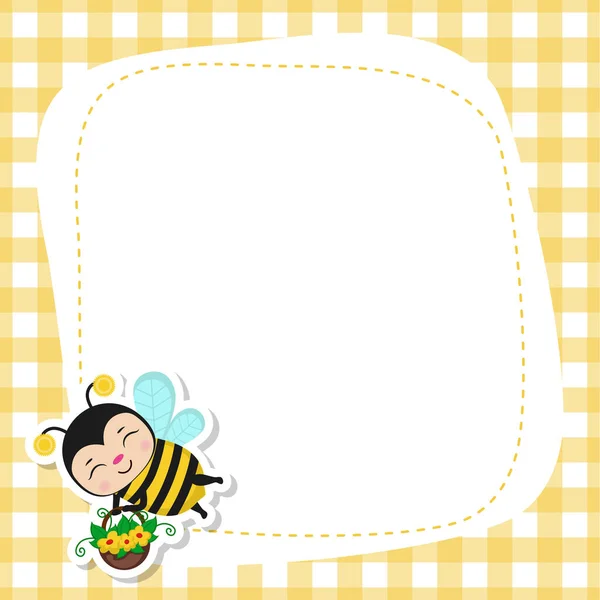 かわいい蜂のキャラクターとグリーティングカード カードのデザインを喜んでビー 創造的なモチベーションの引用カード — ストックベクタ