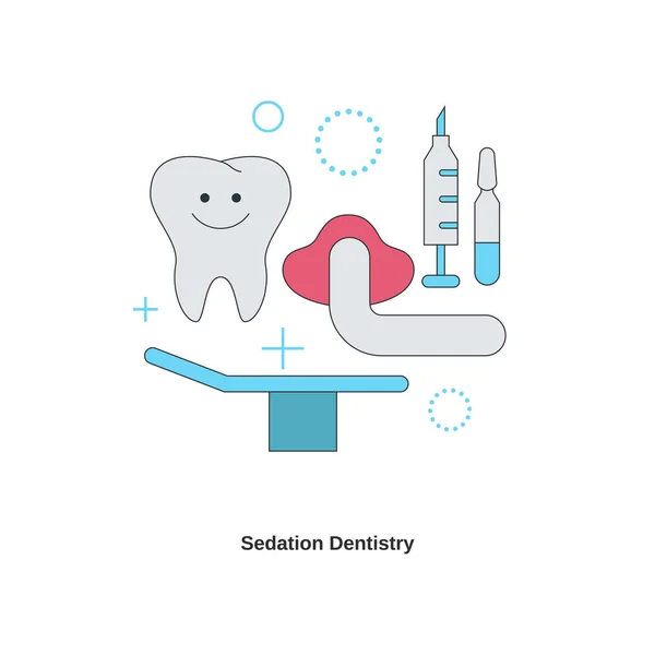 Concept Services Dentaires Dentisterie Sédation Illustration Vectorielle Graphismes Vectoriels