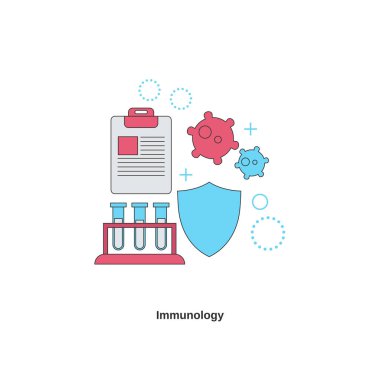 Bağışıklık bilimi kavramı. Dokunulmazlık sağlığı. Vektör illüstrasyonu.