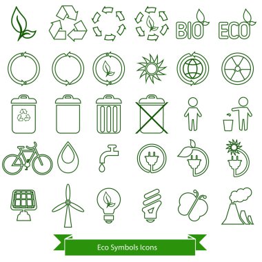 Ekoloji simgeler. Vektör.