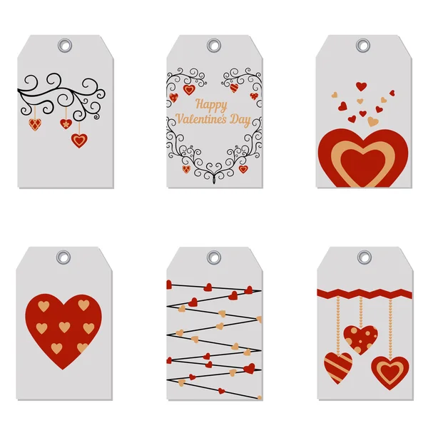 Set of Happy Valentine's Day gift tags. — Stock Vector