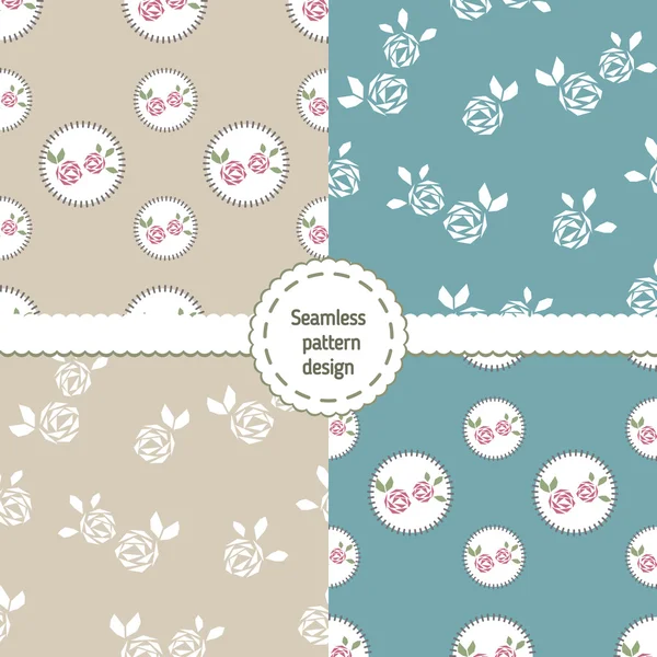 Seamless floral pattern. Set — Stock Vector