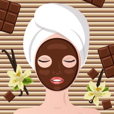 Spa therapy. Face massage clipart