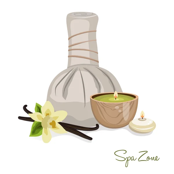 Tema Spa objeto sobre fondo blanco . — Vector de stock