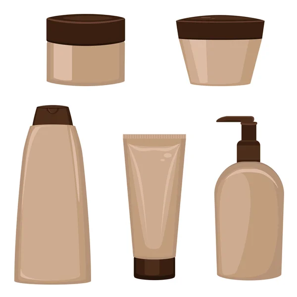 Set of cosmetic containers. — Stock Vector